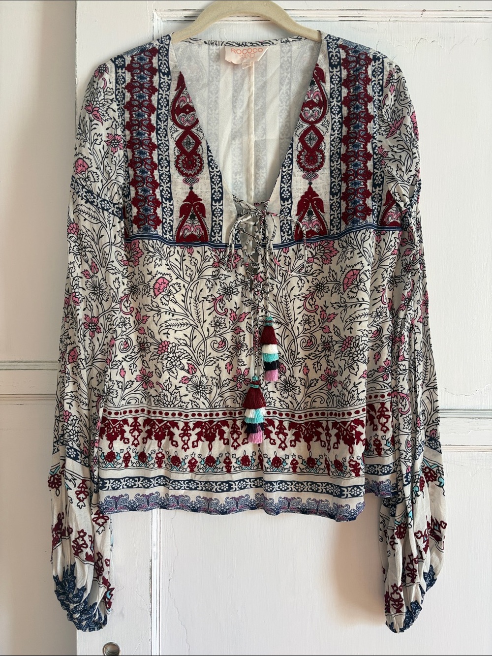 Rococo Sand Bohemian Embroidered Long Sleeve Small